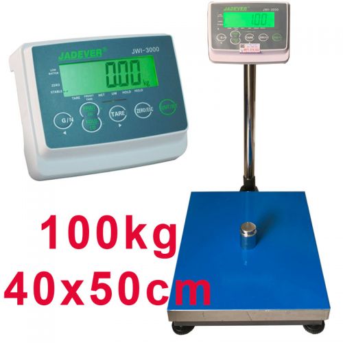 Cân bàn điện tử 100kg JADEVER JWI3000 chính hãng(Màn hình xanh)